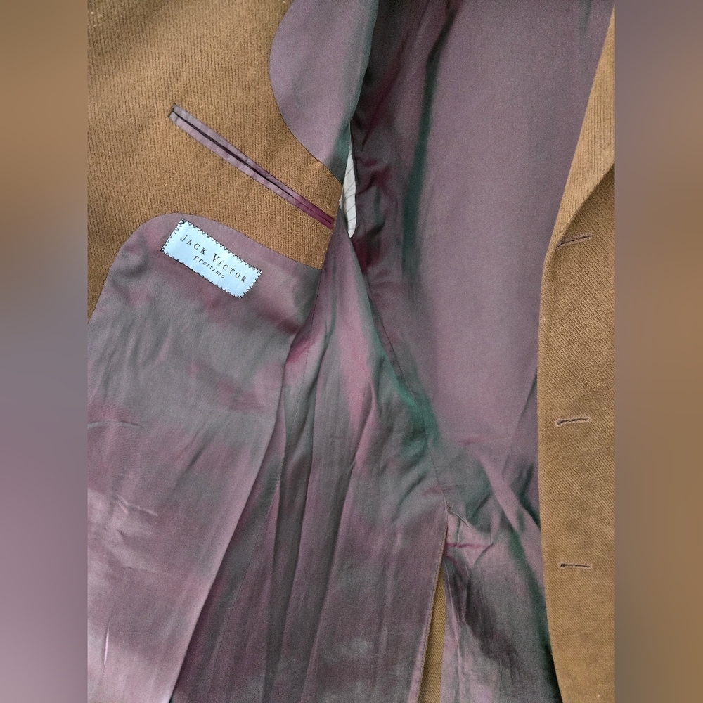 THOMAS JEFFREY/ JACK VICTOR lightweight Camel Corduroy Sportcoat. Mens 44L - Picture 5 of 12